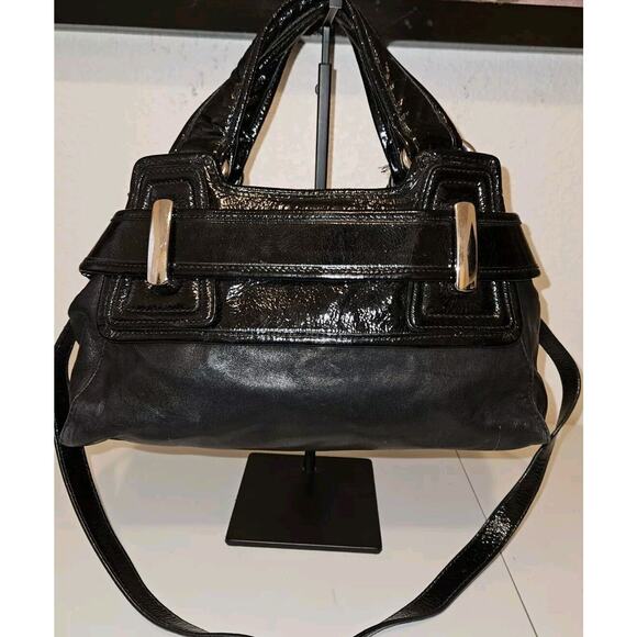 Kooba Black Leather Satchel Shoulder Bag Purse 13"x7"x5" - Picture 10 of 15